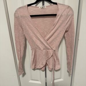 Women’s Ribbed Wrap Top – Long Sleeve